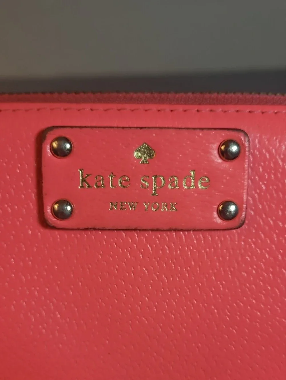 Kate Spade New York Neda From Wellesley Coral Pink Zip-around Leather Wallet